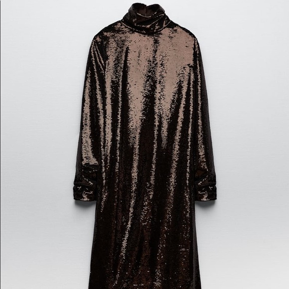 ZARA SEQUIN KNIT DRESS - Picture 8 of 11